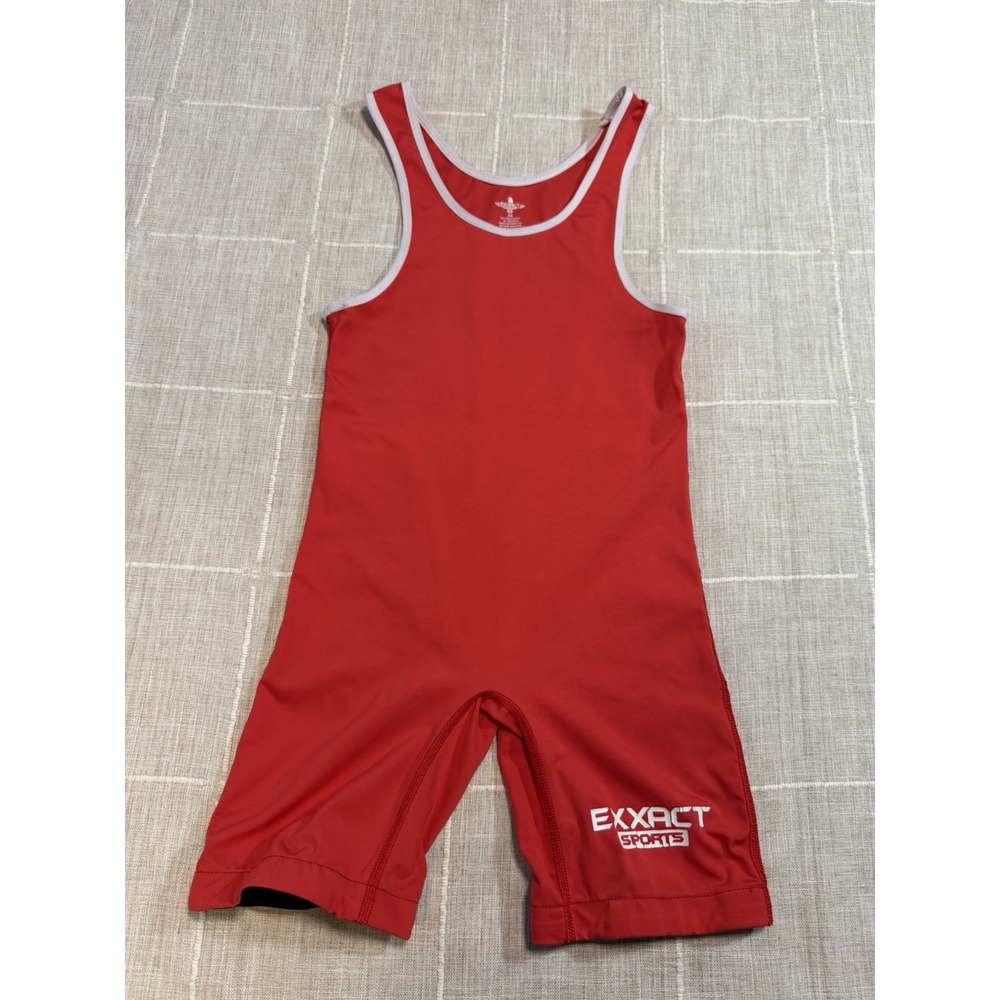 Exxact Sports Youth Wrestling Singlet Red Adult Small AS Compression Suit